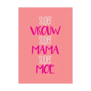 Postkaart - Super Mama